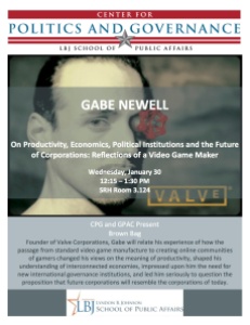 Gabe Newell Austin Talk Flyer